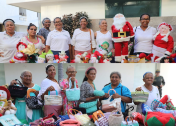 Adultos Mayores de Barrancas exponen trabajos en manualidades