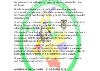 Autoridades confirman que pasquín que circuló en Riohacha y San Juan son falsos