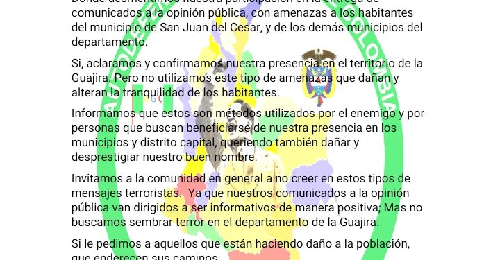 Autoridades confirman que pasquín que circuló en Riohacha y San Juan son falsos