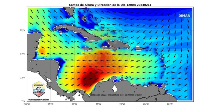 Dimar alerta sobre cambio de las condiciones meteomarinas en la cuenca Caribe colombiano