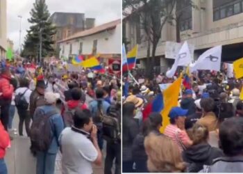 Manifestantes bloquearon el Palacio de Justicia y con actos violentos no permitían la salida de magistrados y trabajadores