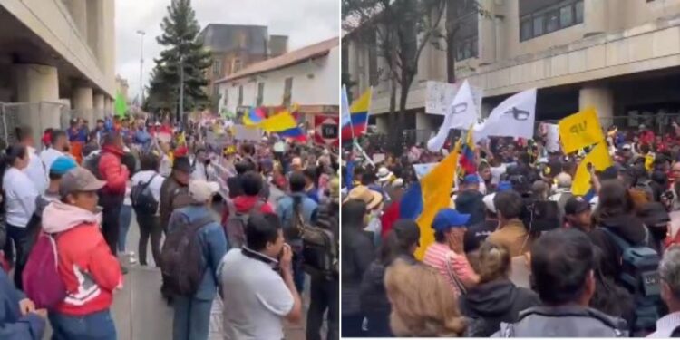 Manifestantes bloquearon el Palacio de Justicia y con actos violentos no permitían la salida de magistrados y trabajadores