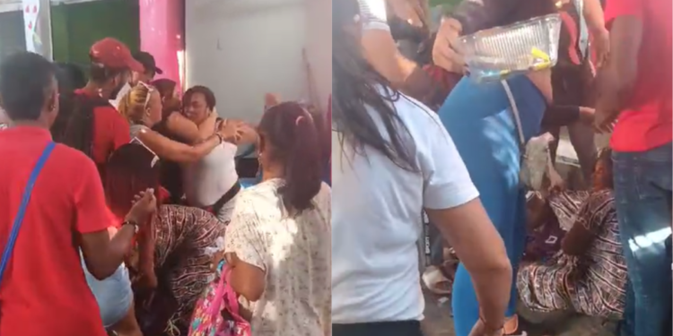 Riña entre mujeres en una de las cantinas clandestinas del mercado nuevo de Riohacha