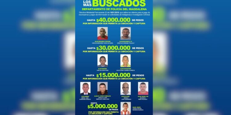 Ofrecen recompensas por cabecillas de Los Pachenca y Clan del Golfo en el Magdalena