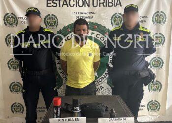 Venezolano capturado con granada de fragmentación y al parecer vandalizar paredes con grafitis del ELN en Uribia