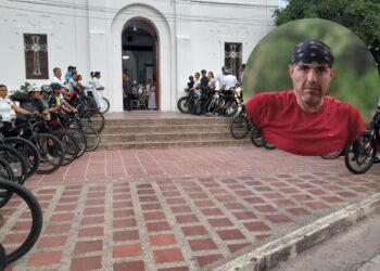 Gremio de ciclistas de Villanueva le dio el último adiós a José Jorge Rivera Sierra