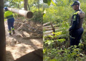 Autoridades recuperan tubos hurtados a la empresa de servicios públicos de Albania en Cuestecita