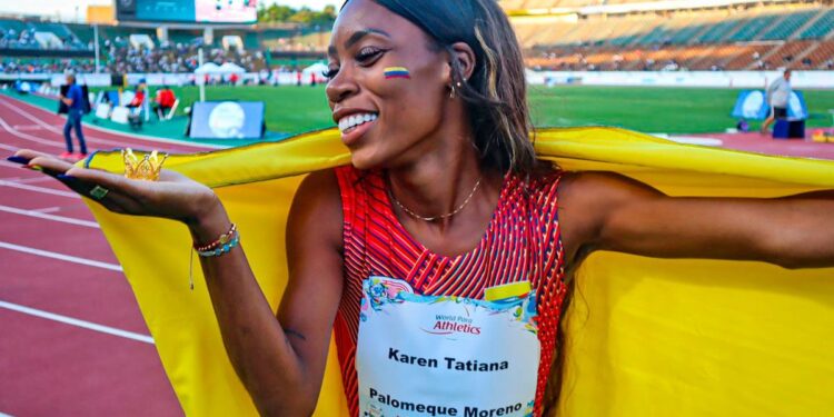Karen Palomeque ganó oro y rompió el récord mundial en los 100 metros planos