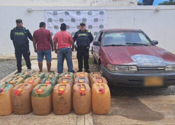 Dos personas fueron capturadas por el delito de contrabando de combustible en zona rural de Manaure