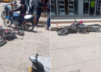 Choque de cuatro motos dejó al menos cinco personas lesionadas en el Centro de Riohacha
