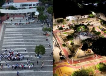 Familias de San Juan del César celebran la entrega de la Plaza Bolívar y el Parque Santander