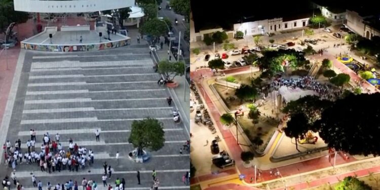 Familias de San Juan del César celebran la entrega de la Plaza Bolívar y el Parque Santander