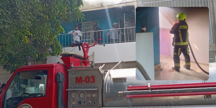 Sólo daños materiales deja el incendio de una vivienda en el barrio La Cosecha de Riohacha