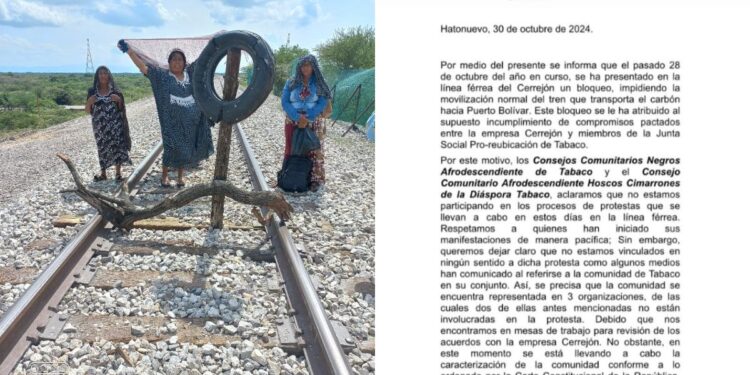Organizaciones de la comunidad de Tabaco rechazan protestas en la vía férrea