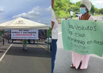 Comunidad wayuú bloquea la vía de la Troncal del Caribe entre Riohacha y Maicao