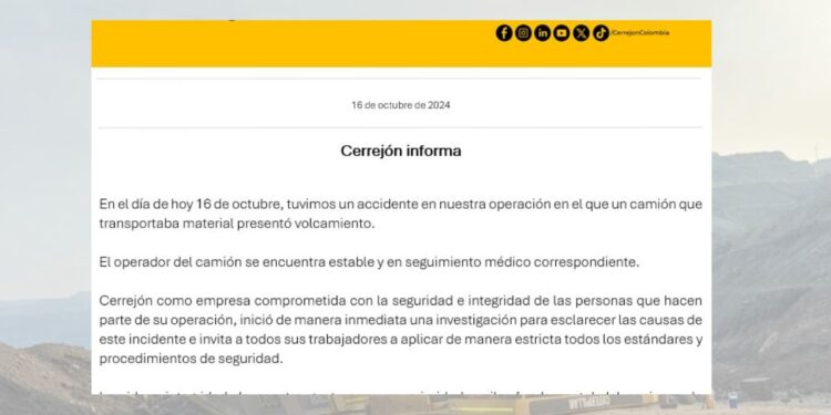 La empresa Cerrejón informa