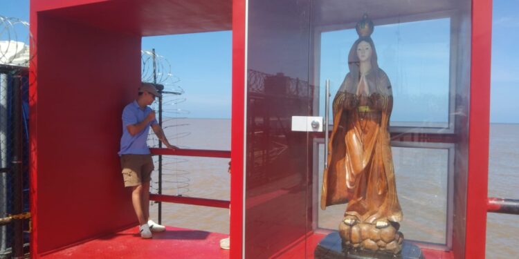 Virgen de Fátima regresa al muelle turístico de Riohacha con mayor protección