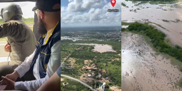 Director de la Ungrd realizó sobrevuelo por la Alta Guajira para evaluar afectaciones por las lluvias