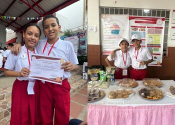 Isabella y Santiago Pérez fueron los emprendedores ganadores en el colegio Montessori