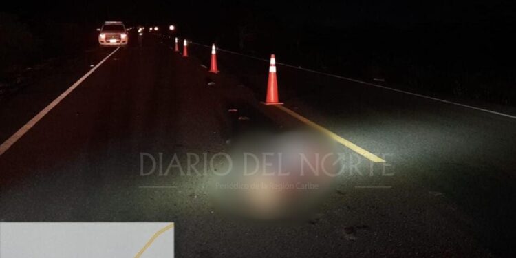 Una persona de sexo masculino falleció tras ser arrollado por un vehículo que huyó en la vía Dibulla – Riohacha