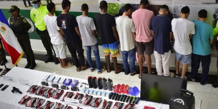 Nueve capturados por el delito de hurto calificado agravado en Valledupar