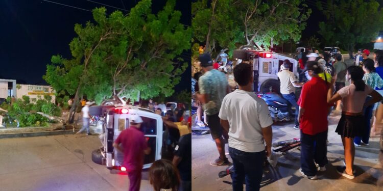 Hombre en aparente estado de embriaguez resultó herido al chocar su camioneta contra un árbol en Maicao
