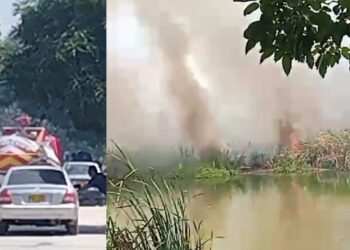 Incendio en la Laguna Salada afecta a residentes de los barrios Camilo Torres y María Eugenia en Riohacha