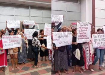 Trabajadores del programa para la primera infancia protestan en Maicao por cuatro meses de salarios atrasados