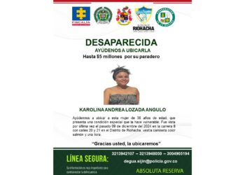Ofrecen recompensa de hasta $5 millones para localizar a mujer desaparecida en Riohacha