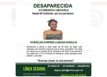 Hasta 5 millones de pesos ofrecen las autoridades para dar con el paradero de la joven desaparecida en Riohacha