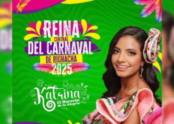 Katrina Magdaniel, reina central del Carnaval de Riohacha 2025 llega con el ‘El Huracán de la Alegría’