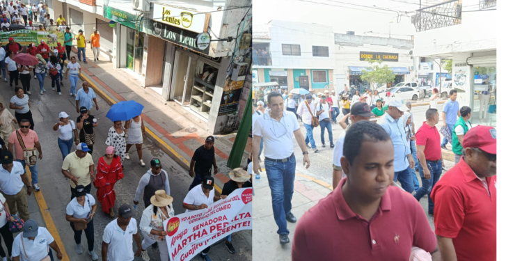 Estudiantes, trabajadores y sindicatos se movilizan en La Guajira en apoyo a Gustavo Petro