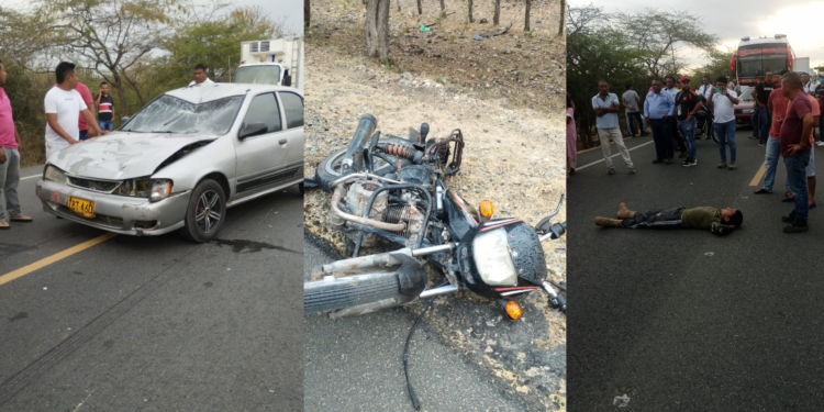 Dos personas resultaron heridas en accidente de tránsito en la vía Riohacha – Maicao