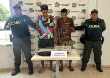 Capturan en flagrancia a dos hombres por el delito de hurto en Villanueva