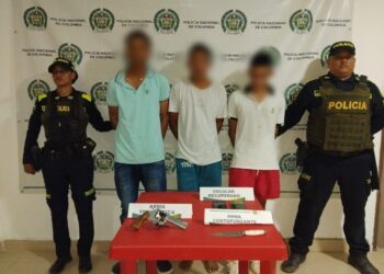 Capturan a tres hombres por los delitos de hurto y porte ilegal de arma de fuego en Fonseca