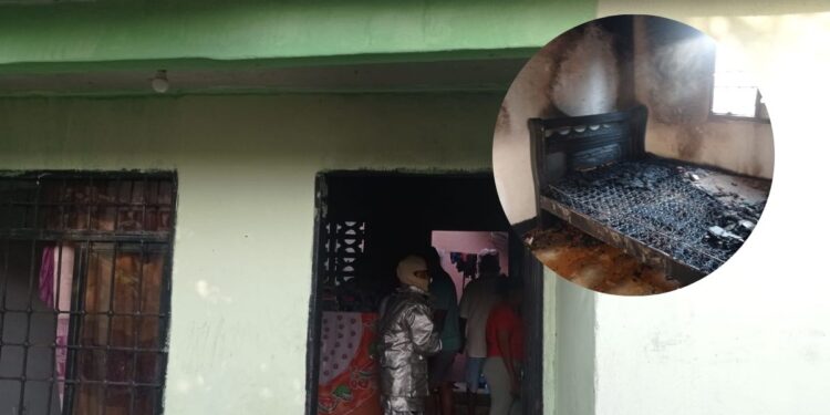 Perdidas materiales dejó un incendio en el barrio El Retorno de Fonseca