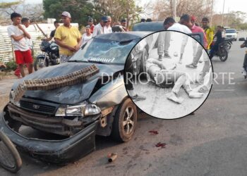 Choque entre motocicleta y automóvil deja un muerto en la entrada de Villanueva