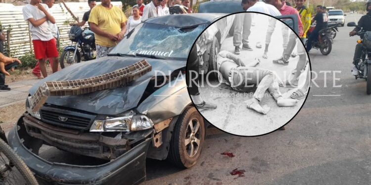 Choque entre motocicleta y automóvil deja un muerto en la entrada de Villanueva