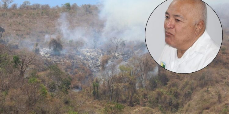 Corpoguajira evalúa acciones ante incendio forestal en la Serranía del Perijá