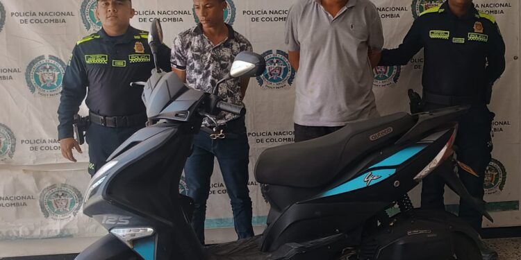 Recuperan motocicleta hurtada en Valledupar y capturan a dos presuntos responsables en San Juan del Cesar
