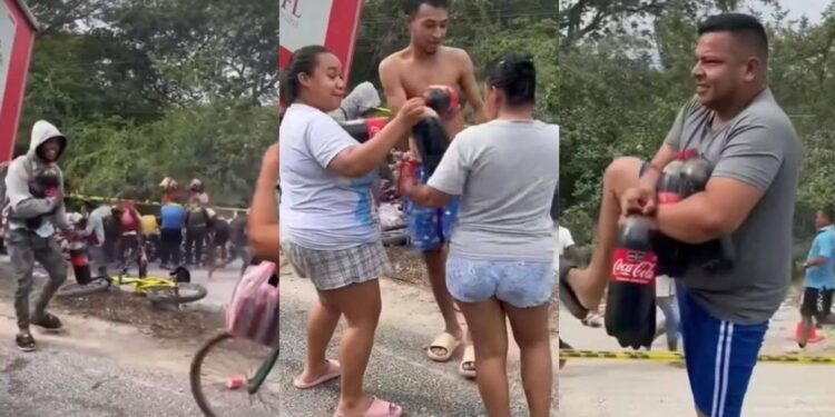 Comunidad saqueó tractomula cargada de gaseosas que habría sufrido un accidente en la vía Ciénaga – Santa Marta