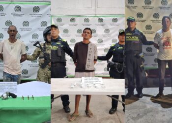 Capturan a tres hombres en Maicao por porte ilegal de armas, tráfico de drogas y receptación