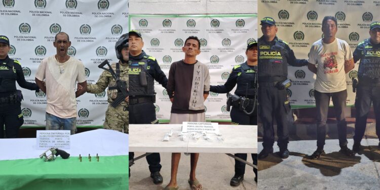 Capturan a tres hombres en Maicao por porte ilegal de armas, tráfico de drogas y receptación