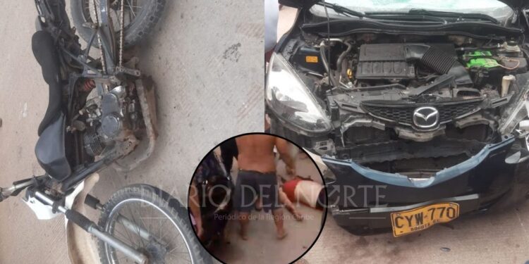 Pareja sufre grave accidente de tránsito en Villanueva tras colisión con vehículo particular