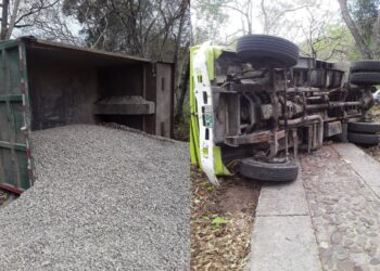 Volqueta se volcó en zona rural de Villanueva tras fallas mecánicas