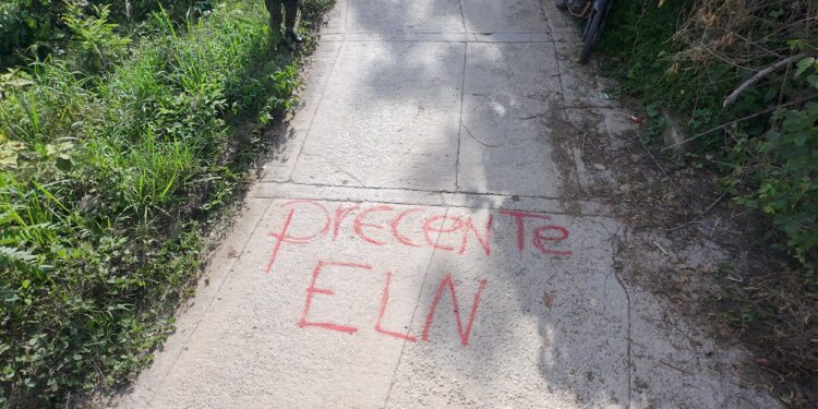 Autoridades califican como «intimidación» aparición de mensajes atribuidos al ELN en zona rural previo a elecciones en La Jagua del Pilar