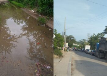 Crisis por aguas estancadas y fallas en el servicio de agua potable desata bloqueo en la vía de Cuestecita