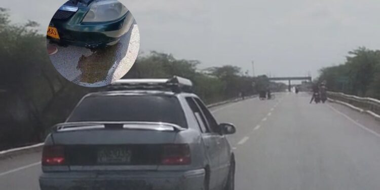 Tres hombres armados atracaron cerca al peaje de Paraguachón un automóvil de servicio particular