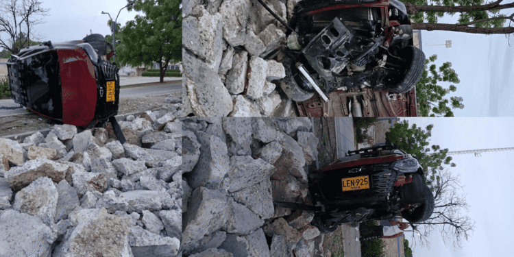 Falta de señalización causa accidente en la madrugada en vía de Riohacha