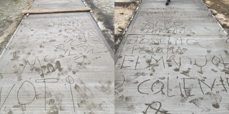 Rechazo en Mingueo por actos vandálicos contra obra de pavimentación